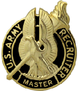 Army Master Recruiter Dress Brite Metal Badge
